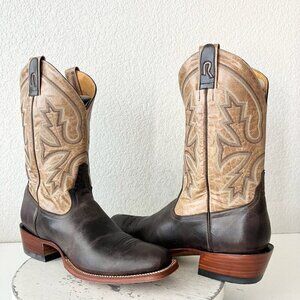 Rod Patrick Mens Cowboy Boots 13AAA Antique Mocha Bison Brown Western Blunt Toe
